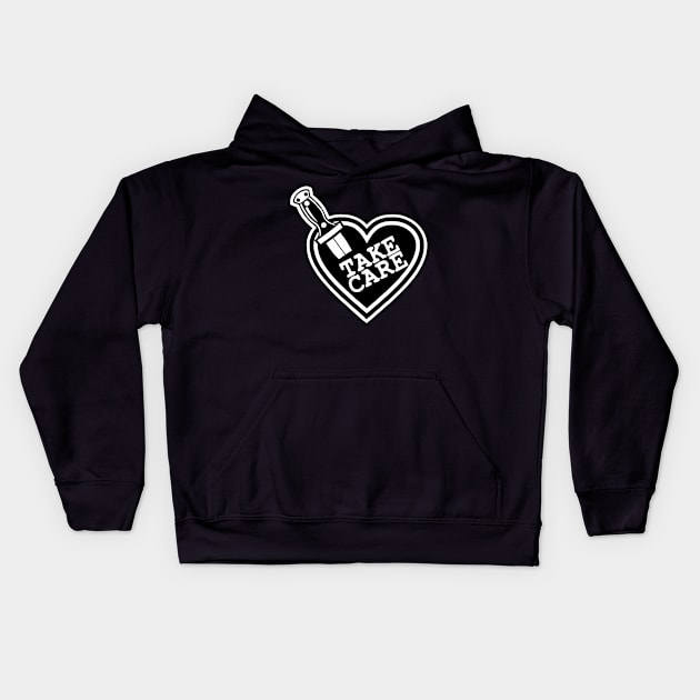 Take Care, Black Heart Kids Hoodie by stuff101